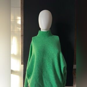 Green Turtleneck Women's Sweater